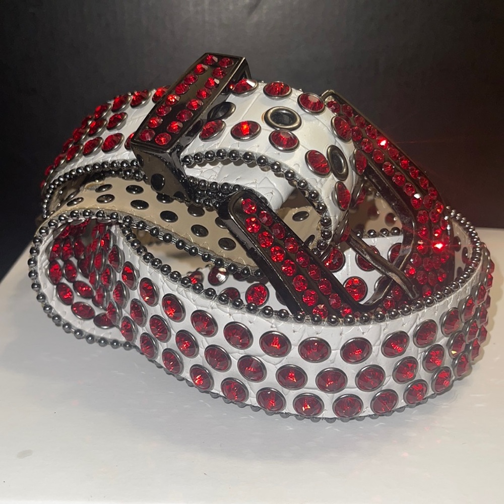 DNA Premium Leather Red Crystal Belt.